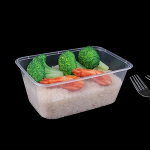 Boîte alimentaire rectangulaire jetable en PP, résistante au micro-ondes, noire, transparente, blanche, pour repas, bento, sandwich, hamburger, à emporter - Product Image 3