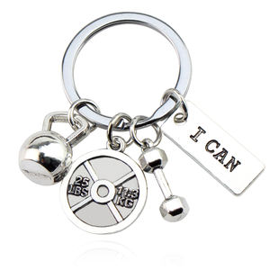 Porte-clés de sport avec messages encourageants, haltères et poids, pour la musculation, la gym et le <span class=keywords><strong>CrossFit</strong></span>, cadeaux pour homme - Product Image 2