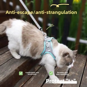 Pettorina Regolabile e Traspirante <span class=keywords><strong>per</strong></span> Gatti con Guinzaglio, <span class=keywords><strong>per</strong></span> Cani di Piccola Taglia e <span class=keywords><strong>Conigli</strong></span>, Design Anti-Rottura - Product Image 3