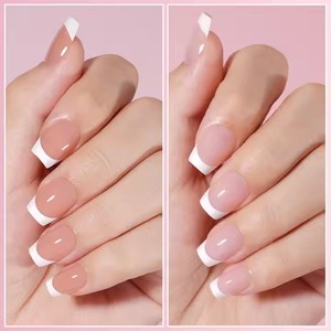 Aillsa OEM Faux Ongles Courts Carrés à Presser Faits Main, 120 Pièces, Nude Blanc French Manucure, Fournitures pour Ongles en Acrylique - Product Image 6