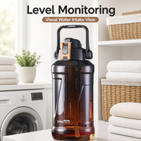 Bouteille d'hydratation améliorée Longstar 2L OEM sans BPA, étanche, écologique, avec bouchon à boire directement et corde, pour adultes, qualité alimentaire
