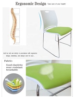 Chaise de bureau en tissu, avec cadre métallique, siège empilable pour salle d'entraînement, idéale pour salle de conférence, offre spéciale, livraison gratuite
