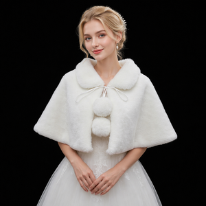 D1056A Étole de <span class=keywords><strong>mariage</strong></span> élégante <span class=keywords><strong>ivoire</strong></span> pour robe de mariée et châle - Product Image 1