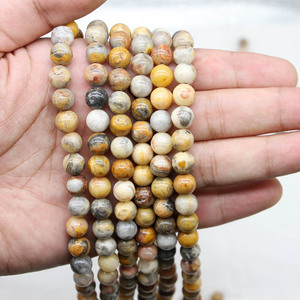 Vente directe usine – Perles en <span class=keywords><strong>pierre</strong></span> naturelle en gros pour bijoux DIY : Agate Crazy, Agate Feuille de Bambou, Perles de <span class=keywords><strong>pierre</strong></span> Maifan - Product Image 3