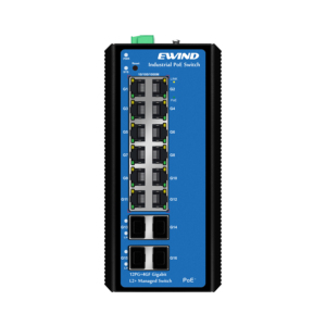 Commutateur Ethernet Gigabit industriel 16 ports géré couche 2+ pour montage sur rail DIN IP40 avec PoE et protection de 5 ans - Product Image 1
