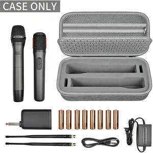 Étui de transport rigide en EVA pour microphone sans fil, avec mousse moulée, poche en maille, fermeture éclair, boîte de transport, logo personnalisé, compatible avec microphone de 8,25 à 10,5 pouces - Product Image 3