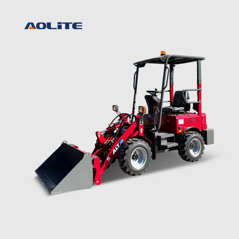 Aolite E604 Ce Chinese All Terrain Kleine Front-End Wiellader Mini Batterij Aangedreven Elektrische Multifunctionele Lader Shandong Alt