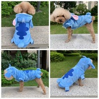 Costume de transformation pour chien et chat en velours bleu cristal, vêtements d'hiver en coton pour animaux de compagnie, fabriqué en Chine
