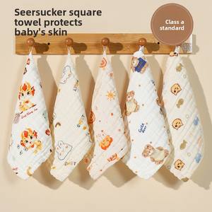 Kepadatan tinggi enam lapisan katun murni ramah lingkungan cepat kering kartun handuk persegi penyerap tebal gelembung kasa kelas dropol - Product Image 2