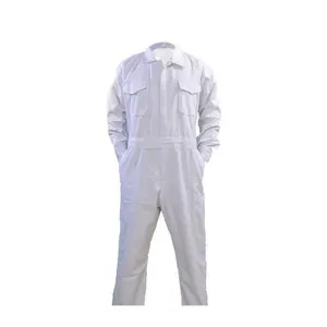 Custom Witte Overalls Lange Mouwen Mannen Werk Uniform Boiler Pak