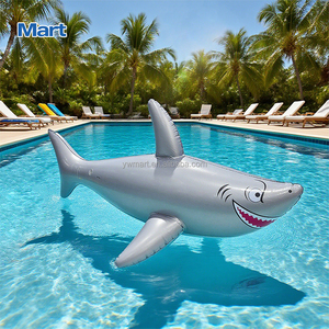 Mart Mới Phát Triển Thân Thiện Với Môi PVC <span class=keywords><strong>Inflatable</strong></span> Cá Mập Đồ Chơi Có Thể Gập Lại Xách Tay Tùy Chỉnh Hồ Bơi Đi Xe Trên Bãi Biển Trẻ Em Bên Vui Vẻ - Product Image 4