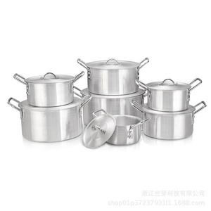 Aluminum <b>Pot</b> <b>Set</b> 10 Pieces 14-26Cm With Lid Durable Kitchenware For Cooking Soup - Product Image 3