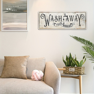 En stock: Placa de puerta estilo rústico americano, decoración de casa de campo, decoración antigua para baño, de madera - Product Image 3