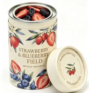 Tubo de Papel Impreso Personalizado de Grado Alimenticio, Envase Cilíndrico Hermético para Frutos Secos, Té, Café, Bocadillos - Product Image 6