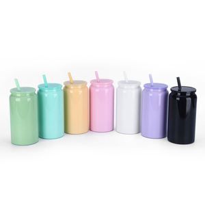 Gobelet isotherme créatif en acier inoxydable 304 de 16 oz, tube droit, isolation sous vide, portable, pour extérieur et voiture, avec paille, personnalisable - Product Image 3