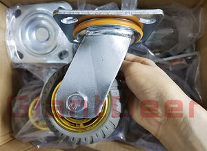 100 मिमी 125 मिमी 150 मिमी 200 मिमी हैवी ड्यूटी ब्लैक रबर स्विवेल प्लेट ब्रेक कैस्टर कैस्टर व्हील - Product Image 4