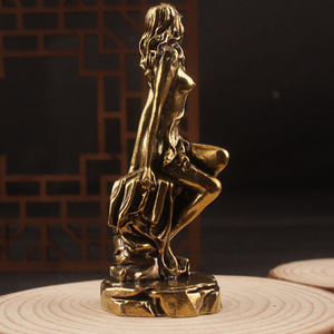 Estatua de Diosa, Escultura de Latón, Figura Decorativa para Mesa, Adorno para Hogar u Oficina, Estilo Occidental Clásico, 1 Pieza - Product Image 4