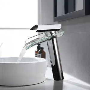 Стеклянный смеситель для раковины водопад кран с одной ручкой смеситель для горячей и холодной воды