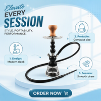 En gros, Ensemble de chicha mini moderne et élégante en aluminium portable, avec base en acrylique, bol en silicone, pince et accessoires, durable