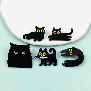 Pins de Esmalte Suave Personalizados al por Mayor con Diseño de Gato Negro de Anime y Dibujos Animados, Fabricante de Insignias Metálicas para Solapa con Muestra Gratuita para Regalos - Product Image 2
