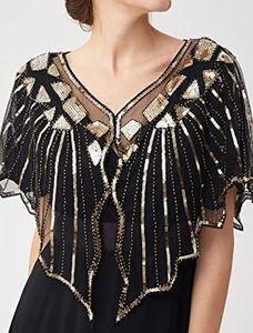 1920er Jahre Schal <span class=keywords><strong>Wraps</strong></span> Pailletten Perlen Abend Cape Braut Schal Bolero Flapper vertuschen die großen Gatsby Retro Vintage Roaring 20er Jahre - Product Image 5