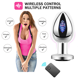 Hot Selling Afstandsbediening Metalen Prostaat Massager Anale Vibrerende Butt Plug Vibrator Voor Volwassen Vrouwen Mannen Seksspeeltjes - Product Image 2