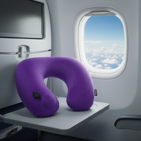 Oreiller de voyage gonflable réglable en forme de U, pliable, pour avion, voiture, coussin de cou portable en PVC