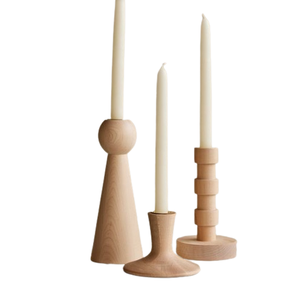 Ensemble de trois cadeaux d'art de décor à la maison bougeoir en bois de concepteur créatif bougeoirs en bois décoratifs de festival de noël - Product Image 1
