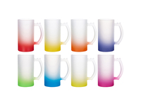 PYD Life Mug à bière en verre dépoli 16oz pour sublimation, vierge et personnalisable par presse à chaud, pour café, bière, soda, fêtes et bars