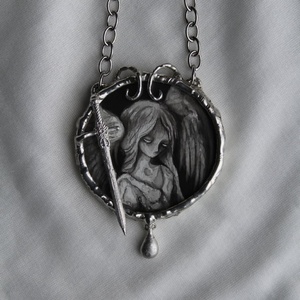 Vintage Punk Style Amulet <b>Necklace</b> with Yellow <b>Opal</b> Exquisite Hollow Design Gold Plated for Engagement Wedding or Party Gift - Product Image 1