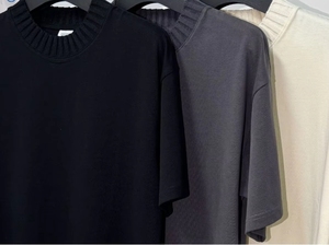 Tee T-shirt en coton lourd pour hommes et femmes de haute qualité basique haut surdimensionné printemps été décontracté t-shirt en gros - Product Image 3