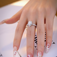 Bague en or massif avec diamant de laboratoire HPHT CVD VVS certifié IGI, taille poire, bague de fiançailles pour femme