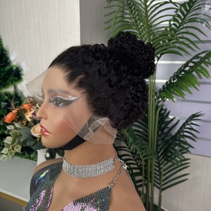 Hot Selling 360 Lace Kinky Curly Glueless Wig 100% Remy Human Hair Brazilian 200% Density Pre Plucked No Shedding - Product Image 2