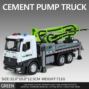1/<span class=keywords><strong>18</strong></span> ciment pompe <span class=keywords><strong>camion</strong></span> alliage voiture modèle moulé sous pression en métal Transport véhicule ingénierie jouet pour garçons - Product Image 6