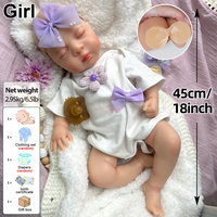 Poupées Bébé Reborn en Silicone Souple Réalistes, Peau Peinte en 3D, 18 Pouces, Poupées Fille, Sensation de Bébé Véritable, Cadeau pour Enfants