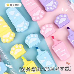 Creativo Paw highlighlighter penna obliqua spazzola punta Graffiti pittura ad alto livello di aspetto cancelleria all'ingrosso Mini per gli studenti - Product Image 6