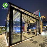 Fournisseur d'usine YST Auvent de toit en PVC rétractable motorisé automatique Pergola en PVC Auvent de patio étanche pour restaurant