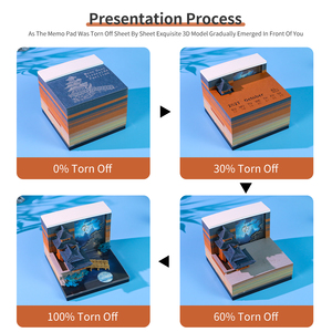Calendrier 3D créatif, design de bâtiment ancien, <span class=keywords><strong>bloc</strong></span>-notes en papier découpé au laser avec lumière, ornement de bureau, notes autocollantes DIY - Product Image 4
