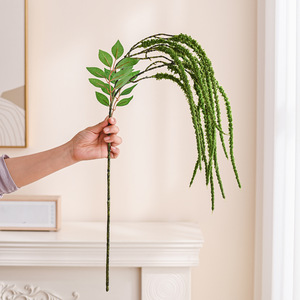Fleurs artificielles suspendues Runye, queue d'amarante blanc laiteux, haute simulation, décoration intérieure, décoration de mariage - Product Image 2