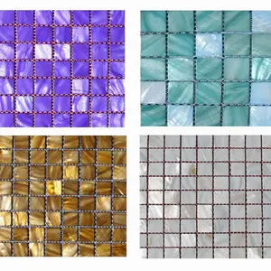Dyed Blue Chinese Mother Of Pearl Shell Outdoor Swimming pool Mosaic Tiles