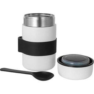 Lunch Box Insulated Container Cylinder Shape With Plastic Lid Portable For Outdoor Use - Product Image 2
