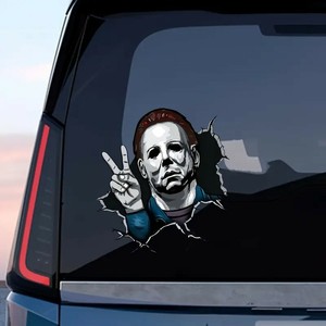 Stiker Mobil 3D Lucu Stiker Mengintip untuk Jendela Mobil Bumper untuk Kendaraan Laptop Dinding Stiker Retak Dekorasi Mobil Halloween - Product Image 1