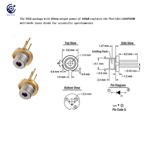 Kuchip XXL-404-SLGZ-TO56-400MW to56 gói 404nm Multimode <span class=keywords><strong>laser</strong></span> <span class=keywords><strong>diode</strong></span> 400mW Công suất đầu ra cho khoa học quang phổ kế thay thế - Product Image 3