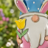 Figurine d'elfe de Pâques en métal, résistante aux intempéries, faite à la main, pour décoration de jardin, patio, pelouse
