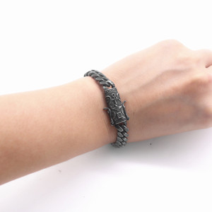 Yunnique Pulsera de cadena de moda con diseño de ancla de plata tibetana, regalo de joyería unisex - Product Image 4