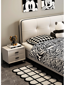 <span class=keywords><strong>Lit</strong></span> de chambre moderne ultra-fin en cuir avec dossier simple et fin pour petits appartements, <span class=keywords><strong>lit</strong></span> pour enfants/garçons et invités, style bois massif - Product Image 6