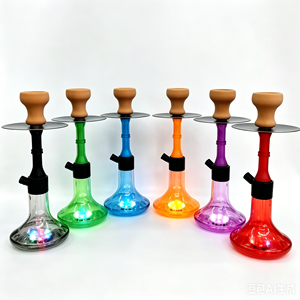 Cachimba Portátil de Plástico Tipo Recto con Luz LED y 1 Manguera, Ecológica, para Viajes y Uso en Bares - Product Image 1