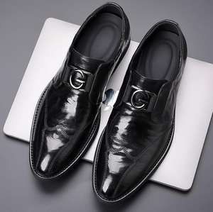 2025 New Genuine Leather <b>Waterproof</b> Business Commuting British Style Handmade Sheepskin Men's Formal Oxfords <b>Shoes</b> - Product Image 1