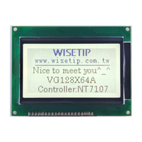 Wisetip Premium LCM Display-Modul VG128X64A Grafik-Display-Bildschirmmodul NT7107 Controller +5V zum Testen