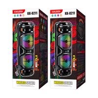 KAKUSIGA 40W Haut-parleur karaoké basse sans fil Double boîte de son de 8 pouces Grands haut-parleurs Extérieur DJ Party